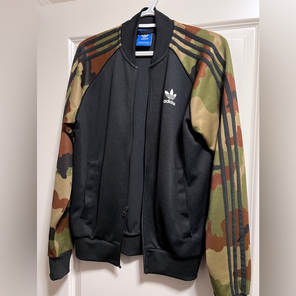 Adidas track jacket with army fatigue arms